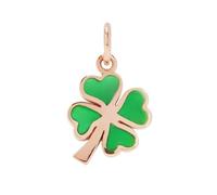 DoDo Four-Leaf Clover Charm DMC3001FOURSEVE9R - 9K Rose Gold with Green Enamel