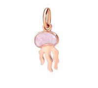 DoDo Medusa Charm DMC0021JELLYEPR9R - 9K Rose Gold with Lilac Pearlescent Enamel, Black Cord Included