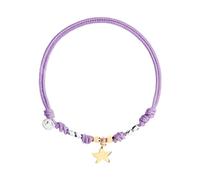 DoDo Mini Star Bracelet DBC4007PADSTLI0OA - 18K Yellow Gold & 925 Sterling Silver on Lilac Cord