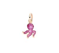 DoDo Octopus Charm DMC4009OCTOSEPV9R - 9K Rose Gold with Light Purple Enamel, Black Cord Included