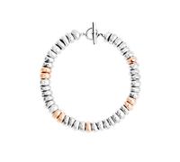 DoDo Rondelle Bracelet DBC4002RONDE00RAGM - 925 Sterling Silver & 18K Rose Gold-Plated Accents, Unisex