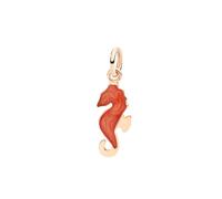DoDo Seahorse Charm DMC4006SEAHSEPA9R - 9K Rose Gold & Orange Enamel
