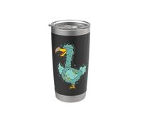 Dodo Uccello con occhiali e libro Bicchiere termico in acciaio inox doppia parete