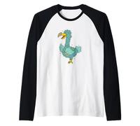 Dodo Uccello con Occhiali e Libro Maglia con Maniche Raglan