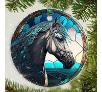 Dodosky Ornamento natalizio a forma di cavallo, da appendere, per gli amanti dei cavalli, regalo per gli amanti dei cavalli, ornamento per gli amanti degli animali