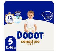 Dodot Pannolini per bambini sensitivi, taglia 5, 152 pannolini, 11 kg - 16 kg, ottima protezione della pelle di Dodot