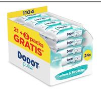 Dodot Pure Salviette per bambini, lenisce e protegge con Aloe Vera per la pelle sensibile del tuo bambino, 1104 pezzi (24 confezioni x 46), 99% acqua, senza alcool, senza plastica