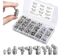 DODUOS 170 Pezzi Set di Ingrassatori,Grasso Raccordo Assortimento M6 M8 M10 Ingrassatori Testine 45°90°180° in Dritto e Angolato per Veicoli, Agricoli e Macchinari Industriali,con Scatola Portaoggetti