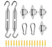 DODUOS 40 Pezzo Kit di Fissaggio per Tenda da Sole, Set Di Montaggio per Tende da Sole in Acciaio Inox, Kit Fissaggio Tenda a Vela, Kit Fissaggio Vela Ombreggiante per Vele Parasole e Tende, Ombra