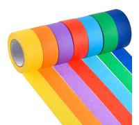 DODUOS 7 Rotoli Nastro Adesivo Colorato, Colorato Decorativo 13m×25mm, Carta Colorato Nastri Washi Scrivibili per Lab/Artigianato/Etichette/Drafting