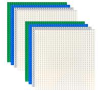 DODUOS 8 Pezzi Pannelli Compatibili con la Maggior Parte Delle Marche, 25.5 * 25.5cm Piastre di Base RettanDODUOSgolari, Classici Mattoncini da Costruzione, Piastre di Base per Bambini