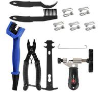 DODUOS Smagliacatena Bici Kit, Smaglia Catena Bici, Catena Usura Misurazione 5 Paia Rivetti, Pinza Catena Bici, Spazzola a Catena,Strumenti per Catene Bicicletta per Catene di Biciclette 6-12 Velocità