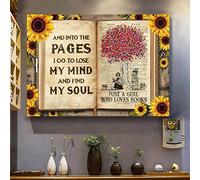 Dodurou and Into The Page I Go to Lose My Mind and Find My Soul Just A Girl Who Loves Books per Street Garage Family Cafe Bar Farm Country Bagno Decorazione da Parete Carina Targa in latta 30,5 x 40,6