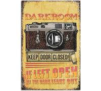 Dodurou Poster vintage in metallo con scritta "Darkroom All The Dark Leaks Out", decorazione rustica per la casa, 20,3 x 30,5 cm