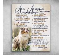 Dodurou Targa in latta con scritta "an Aussie House Rules Let Me Outside for Street Garage Family Cafe Bar Farm Country Bathroom Decoration Cute Tin Sign 30,5 x 40,6 cm