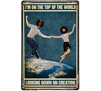 Dodurou Targa in metallo vintage Viny Record Couple I'm On The Top of The World Looking Down On Creation Music Dance Targa in metallo alluminio latta birra retrò decorazione vintage metallo latta