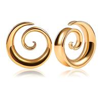 DOEARKO 2 PZ Moda Rotonda A Spirale Sella 316 In Acciaio Inox Tunnel Dell'orecchio Tappi Barella Gauges Per Il lobo dell'orecchio Expander Piercing Gioielli Del Corpo, 16mm(5/8"), Acciaio inossidabile