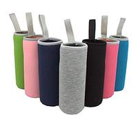 Doengdfo Confezione da 7 bottiglie d'acqua in vetro collinetta 12 oncia - 19 oncia in neoprene isolato, pieghevole bottiglie collina, più colorato
