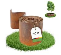 Dönges Bordo per prato in acciaio corten, 10 m, bordatura per aiuole in metallo, altezza 14 cm, montaggio semplice, bordo per aiuole con effetto ruggine, spessore 0,75 mm