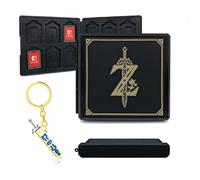 doepeBAE Custodia per Carte di Gioco per Nintendo Switch, Porta Carte da Gioco Quadrato, Custodia Rigida Portatile e Sottile con 12 Slot per Schede, con Portachiavi Regalo Spada (Zelda Black)