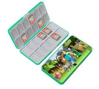 doepeBAE Custodia per Schede di Gioco, Custodie Giochi Switch, Switch Game Card Case, Scatola per Carte con Fodera in Silicone, Con 24 Slot per Cartucce di Gioco e 24 Slot per Schede SD (24N)