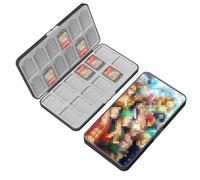 doepeBAE Custodia per Schede di Gioco, Custodie Giochi Switch, Switch Game Card Case, Scatola per Carte con Fodera in Silicone, Con 24 Slot per Cartucce di Gioco e 24 Slot per Schede SD (24I)