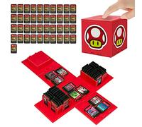 doepeBAE Porta Schede Giochi per Nintendo Switch, Capacità Extra Grande Switch Porta Carte da Gioco, 41 Slot Custodia per Giochi, Premi per Aprire Switch Porta Cartucce (Rosso Fungo)