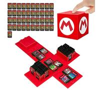 doepeBAE Porta Schede Giochi per Nintendo Switch, Capacità Extra Grande Switch Porta Carte da Gioco, 41 Slot Custodia per Giochi, Premi per Aprire Switch Porta Cartucce (Rosso M)