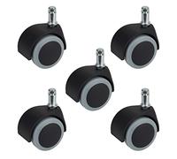 Dörner + Helmer 450022 Set (5 Pezzi). Rotelle morbide per sedie girevoli in parquet, 50 mm, Non lasciano Traccia, Portata 40 kg/Rotolo, Multicolore