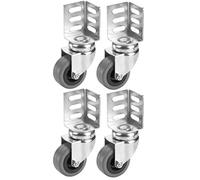 Dörner + Helmer 450107 - Set di ruote girevoli con lamiera angolare (38 x 38 x 52 mm, 50 x 21 mm, ruota in gomma, portata 40 kg/rotolo, 4 pezzi)