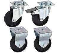 Dörner + Helmer 450220 - Set di 2 rotelle per mobili Classic, 1 rotella con bloccaggio totale, 2 rotelle, portata 60 kg/rotolo, 75 x 24 mm, multicolore