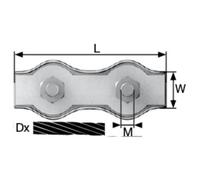 dörner + helmer 4814444 Morsetto serracavi 2 mm Acciaio galvanizzato zinco 20