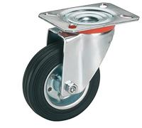 Dörner + Helmer 711152 - Rullo in gomma con cuscinetto a rulli, 100 x 30 mm, piastra 100 x 85 mm