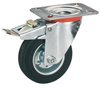 doerner + Helmer 712152 pieno di gomma di bloccaggio della rotella con cuscinetto a rulli 100 X 30 mm/Placca 100 X 85 mm