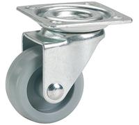 Dörner + Helmer 790120C Rotella Girevole con Ruota in plastica, Diametro 30 mm, in lamiera d'Acciaio zincata, Colore, Bianco, Grigio, 30x15mm