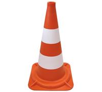 Dörner + Helmer Coni di avvertimento impilabili 500 mm di altezza, capanna stradale, pilone, in polietilene, a righe, rosso/bianco