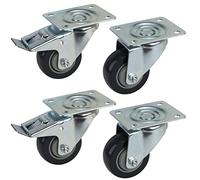 Dörner + Helmer Dörner & Helmer 450465 - Rotelle per il trasporto di attrezzi ø 80 mm (4 pezzi, 2 con freno, ruota in TPE, con cuscinetto a sfera + protezione filo, portata 420 kg, ruote orientabili)