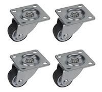 Dörner + Helmer Rotella per mobili con ruota morbida e piastra, 25 x 13 mm, cuscinetto scorrevole, piastra 40 x 40 mm, portata 45 kg