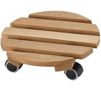 Dörner + Helmer Rullo per piante Loft, rotondo, diametro 30 cm, portata 75 kg, 40 mm, per interni, marrone