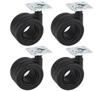Dörner + Helmer Set di 4 ruote di design, 65 mm x 43 mm, portata 240 kg, piastra 47 mm x 47 mm, plastica, colore nero