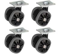 Dörner + Helmer Set di 4 ruote di design, ruote rettangolari, 58 mm x 10,5 mm, portata 280 kg, piastra 70 mm x 58 mm, grigio