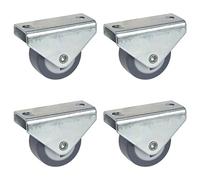 Dörner + Helmer Set di 4 ruote fisse per mobili, 30 mm, con piastra in TPE senza lasciare traccia, portata 105 kg/set