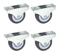 Dörner + Helmer Set di 4 ruote fisse per mobili, 50 mm x 19 mm, portata 165 kg, piccola ruota TPE, fissaggio direzionale