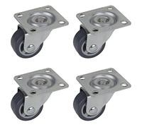 Dörner + Helmer Set di 4 ruote girevoli per mobili, 30 mm, con piastra, TPE senza lasciare traccia, portata 60 kg