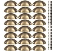 Does not apply 24 Pezzi Maniglie Conchiglie Vintage, Maniglia Semicircolare per Cassetti, Maniglie per Mobili, Pomelli Shell per Porta Cassetto Armadietto Manopole, con 48 Pezzi Viti