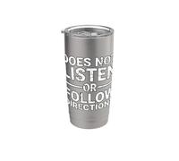 Does Not Listen Or Follow Directions Bicchiere termico in acciaio inox doppia parete