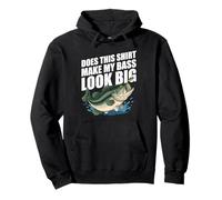 Does This Shirt Make My Bass Look Big Funny Fishing Felpa con Cappuccio