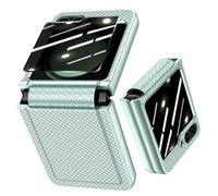 Doeshine Cover per Samsung Galaxy Z Flip 5, [Frontale Privacy Pellicola Protettiva] [Anti-Spy] Protettiva Cerniera, Slim Fit, Stylish Texture, Hard Shockproof Custodia Case per Z Flip 5 2023 (Menta)
