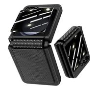 Doeshine Cover per Samsung Galaxy Z Flip 5, [Frontale Privacy Pellicola Protettiva] [Anti-Spy] Protettiva Cerniera, Slim Fit, Stylish Texture, Hard Shockproof Custodia Case per Z Flip 5 2023 (Nero)