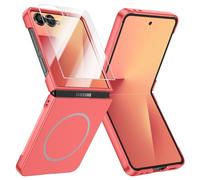 Doeshine Cover per Samsung Galaxy Z Flip 7 Mag safe, [Protezione Dello Schermo Integrata], Ultrasottile Leggero, Anti-graffio, Protettiva Hard PC Phone Custodia per Galaxy Z Flip 7 5G 2025 (Coralred)